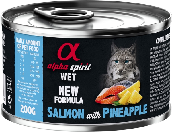 CAT Salmon with pineapple can, AlphaSpirit, 200 g - (6 pk/ps) | Sällskapsdjur - Katt - Kattmat | GameStuff