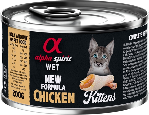 AlphaSpirit CAT Chicken for Kittens 200 g - (6 pk/ps) | Sällskapsdjur - Katt - Kattmat | GameStuff