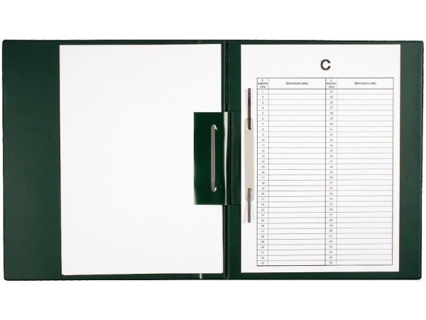 Biurfol mappe til dokumenter A4 (b+w) mørkegrøn (BU-28-001)