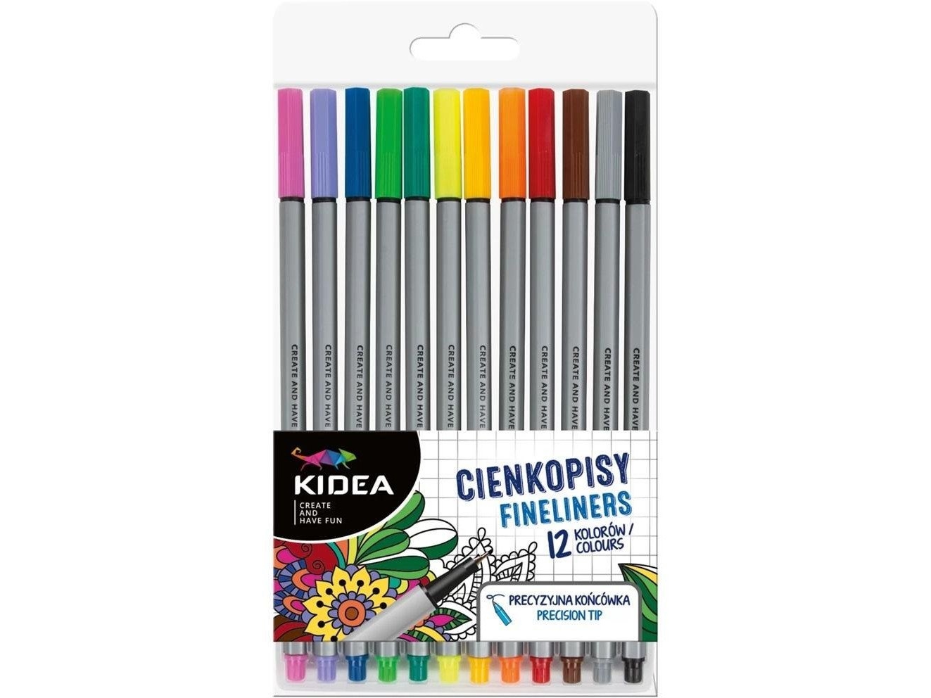 Derform fineliner 12 farver KIDEA