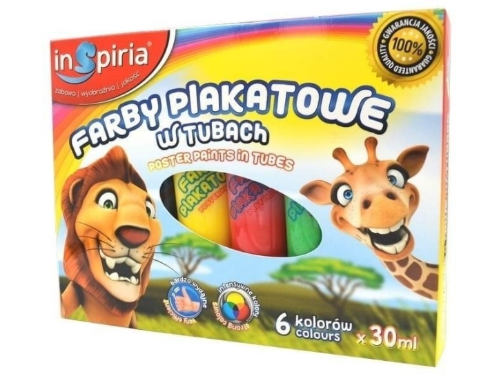 Plakatmaling i tuber 6 farver 30ml EDUKAMP