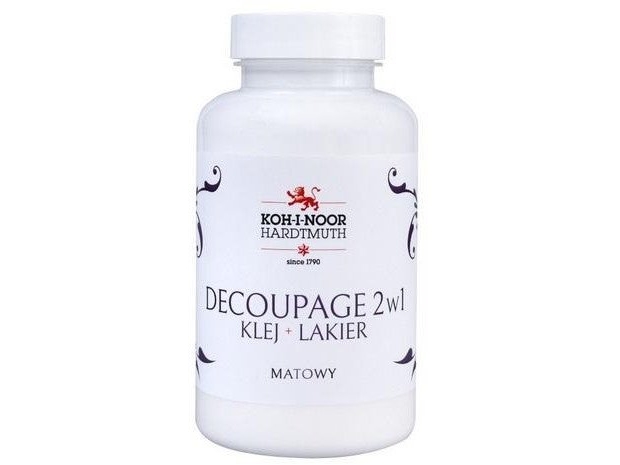 Lim 2-i-1 med decoupage-lak mat 200 ml