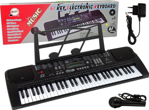 Leantoys Keyboard Med Mikrofon Musikinstrument Sort