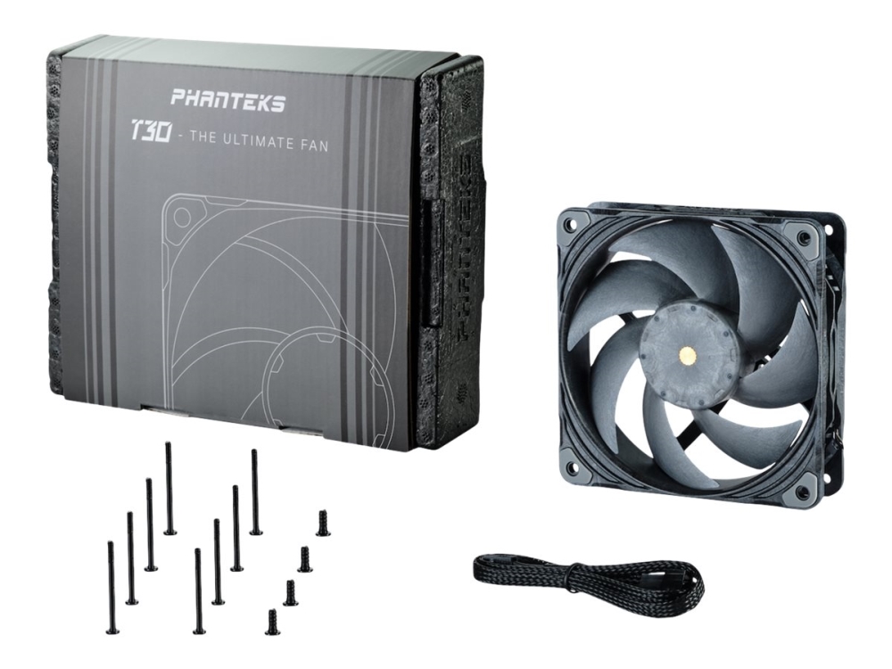 Phanteks Ph-F120t30_Bg, Ventilator, 12 Cm, 2000 Rpm, Schwarz