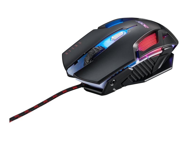 Acer Nitro Nmw200 - Retail Pack - Mus - Ergonomisk - Optisk - 6 Knapper - Kablet - Usb - Sort - For Nitro Kg241y X3, Kg251q X0biip Nitro 20 70 Nit