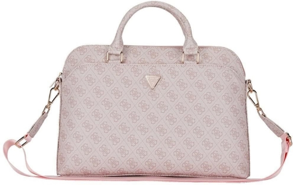 Bag Guess 4G Zipper Pocket Triangle Logo 15" Pink
