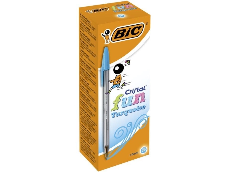Bic Cristal Fun, Stick-Kugelschreiber, Türkis, 20 Stück(E)
