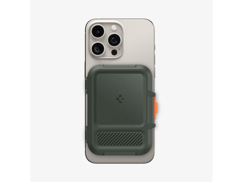 Spigen iPhone Lock Fit MagSafe Wallet - military green