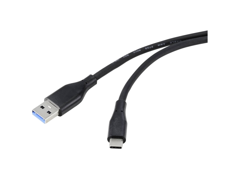 Renkforce Usb-Kabel Usb 3.2 Gen1 (Usb 3.0) Usb-A-Hanstik, Usb-C Stik 2.00 M Sort Pvc-Kappe, Ekstremt Fleksibelt Rf-4995176