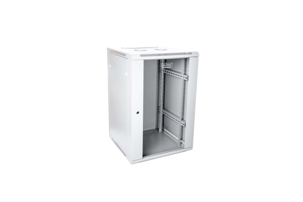 Digitus Dn-W19 15U/600, Vægmonteret Stativ, 15U, 60 Kg, Nøglelås, Lys Grå