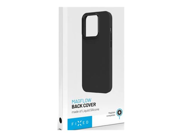 Fixed Magflow - Bagsidecover Til Mobiltelefon - Magsafe-Kompatibilitet - Flydende Silikone - Sort - For Apple Iphone 15 Plus