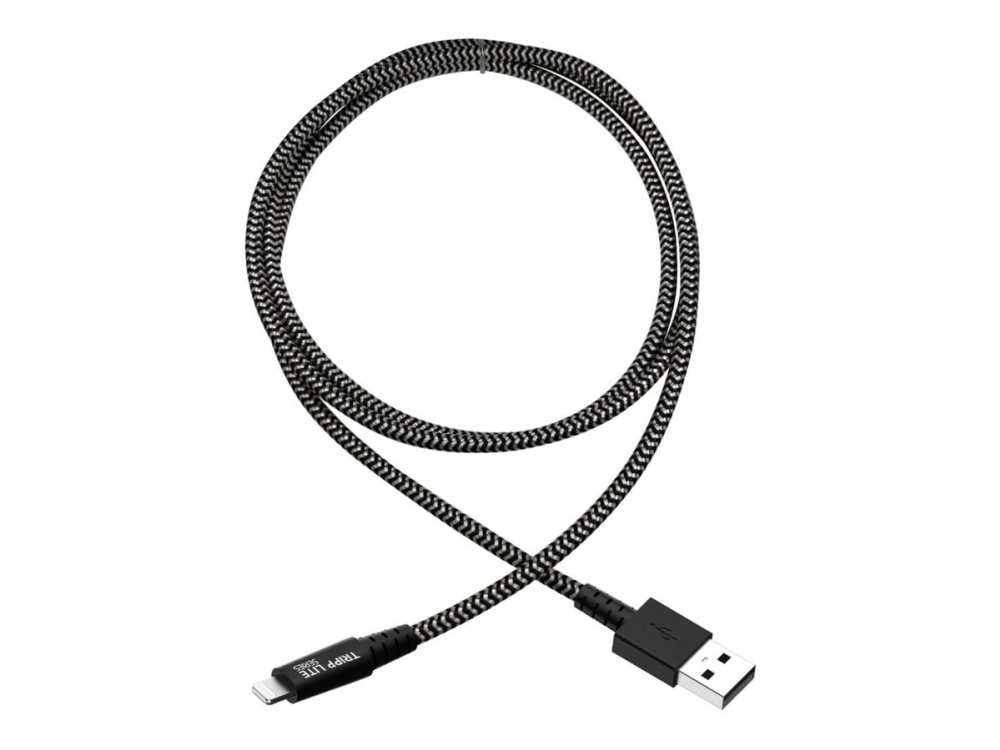 Eaton Tripp Lite Series Heavy-Duty USB-A to Lightning Sync/Charge Cable, MFi Certified - M/M, USB 2.0, 3 ft. (0.91 m) - Lightning-kabel - USB hane till Lightning hane - 90 cm - svart, vit | Tele & GPS - Mobil tillbehör - Skydd & Väskor | GameStuff