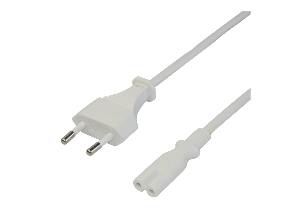 Deltaco - Strømkabel - Europlug Til Power Iec 60320 C7 - 1.5 M - Hvid