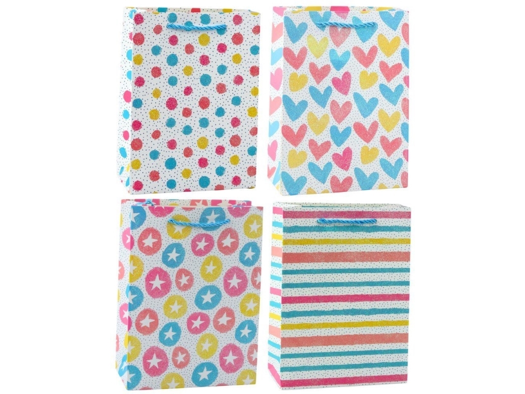 Lean Gavepose – Hjerter, Stjerner, Prikker Og Striber 23×18×10,5 Cm