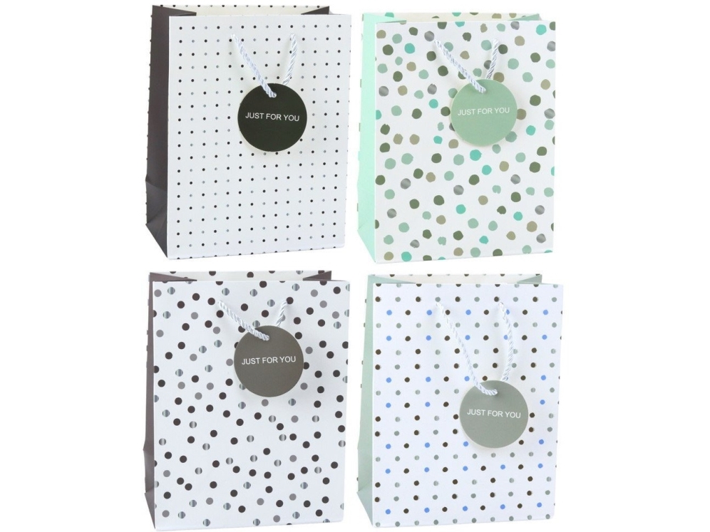 Lean Geschenkbeutel Mit Punkten Und Aufschrift Just For You 23 X 18 X 10,5 Cm