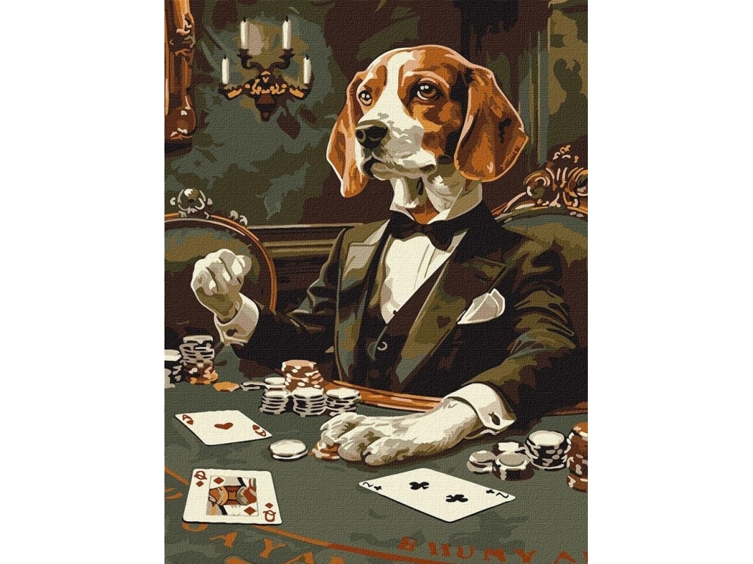 Mal Efter Tal - Gambling Beagle 30X40 Cm