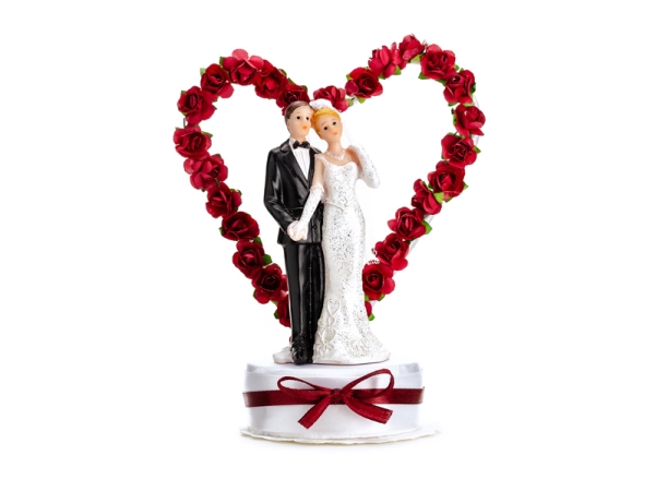 PartyDeco Kuchen-Topper Brautpaar Herz, Kakku, Monivärinen, Aikuinen, Unisex, Häät, 1 kpl