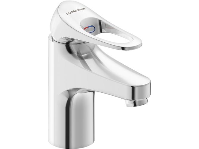 FMM - MORA FM Mattsson 9000XE håndvaskarmatur uden bundventil med 3/8 fleksible tilslutningsslanger, Soft Closing og keramisk kartouche