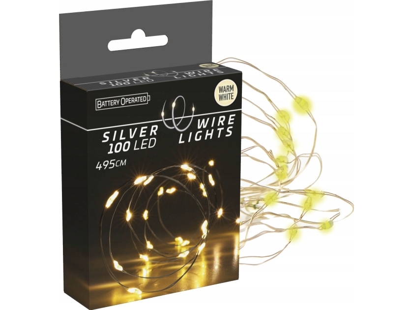Weihnachtsdeko Lichterkette Draht Auf Batterie 100 Led Warmweiß