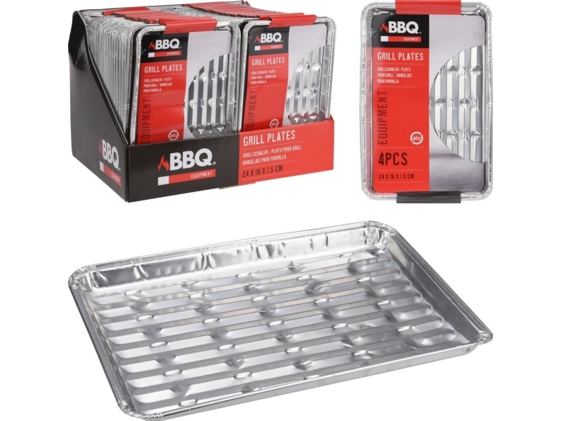 BBQ ALUMINIUM GRILL TABS 24x16cm 4 FÖRPACKNINGAR | Trädgården - Grill tillbehör - Grillredskap | GameStuff