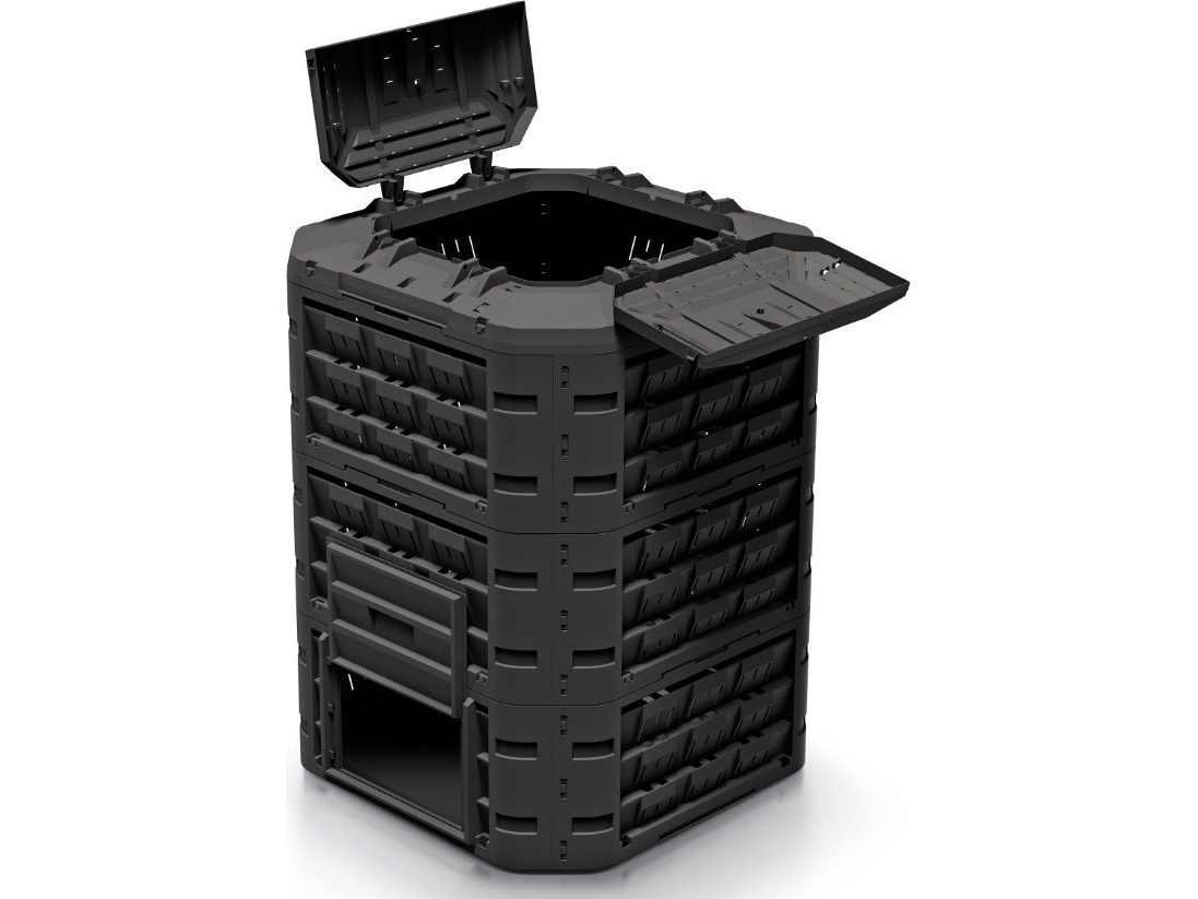Prosperplast kompostbeholder i plast sort Compogreen Vario Ikst950C-S411