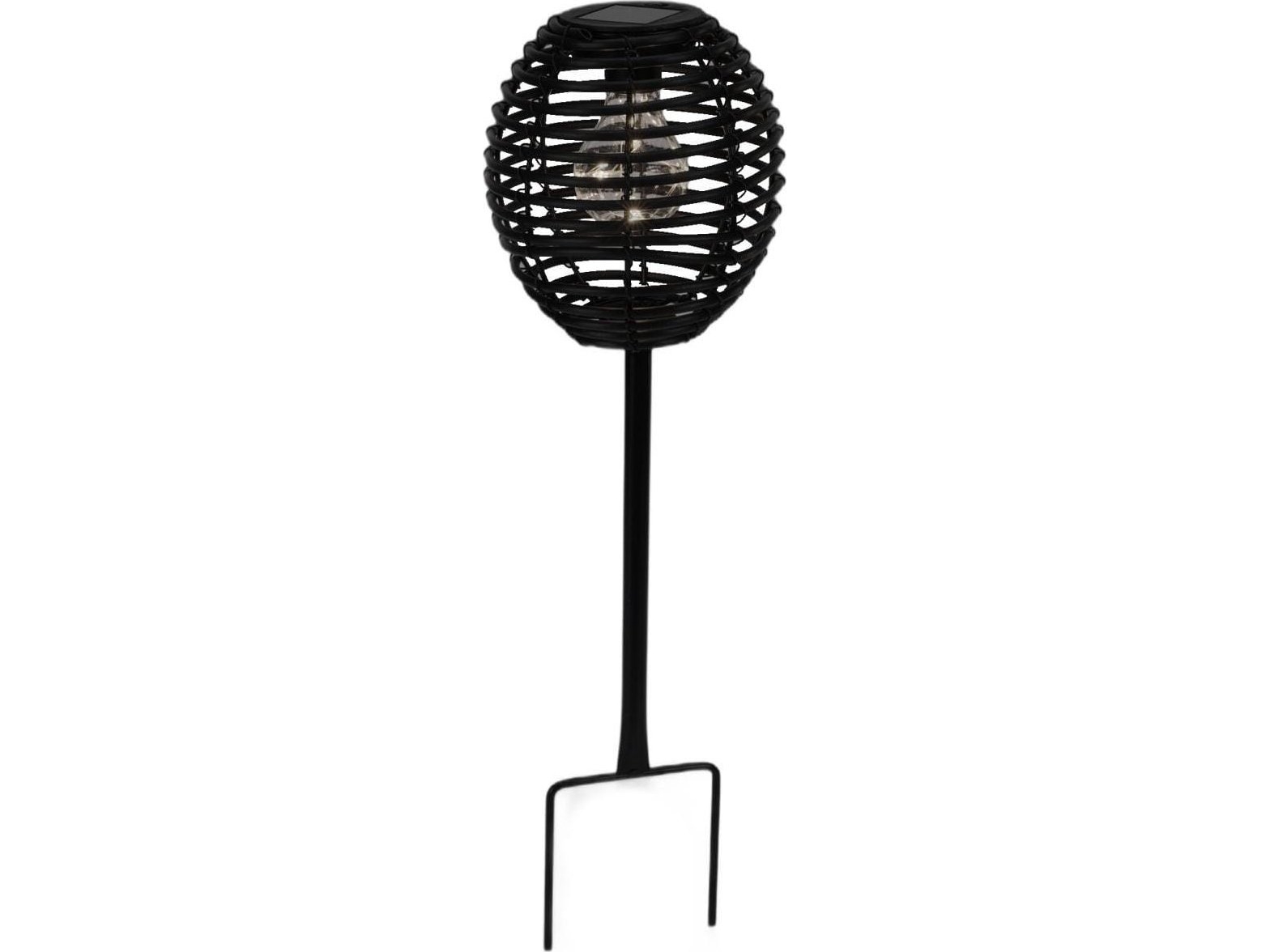 ProGarden solcellelampe kugle i rattan sort