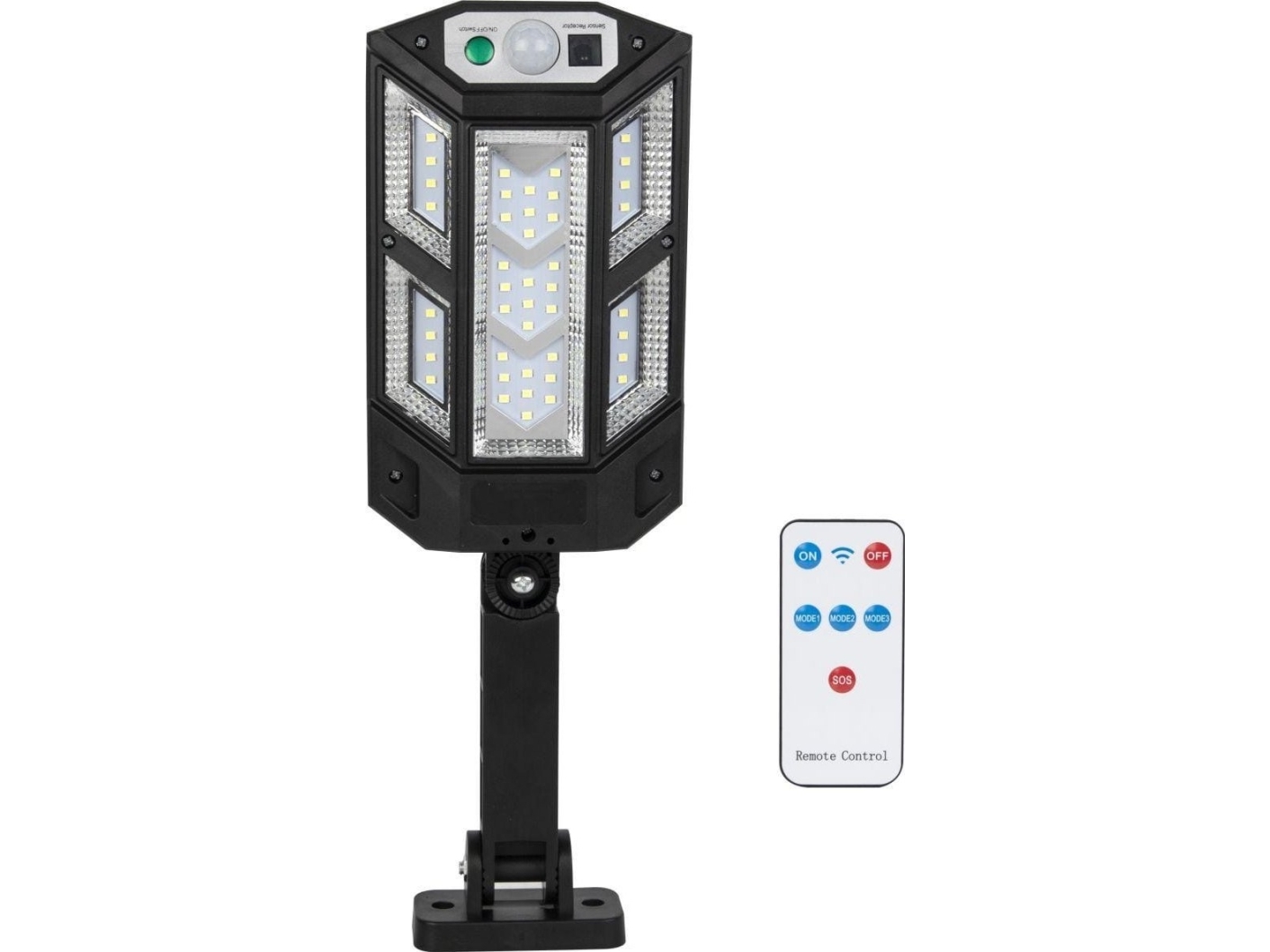 Saska Garden solcelle gadelampe 43 LED + pilot bevægelses- og skumringssensor