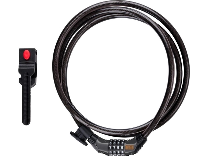 Onguard Fahrradschloss Kabel Mit Zahlencode 10X900 Mm M/ Halter Black+Decker