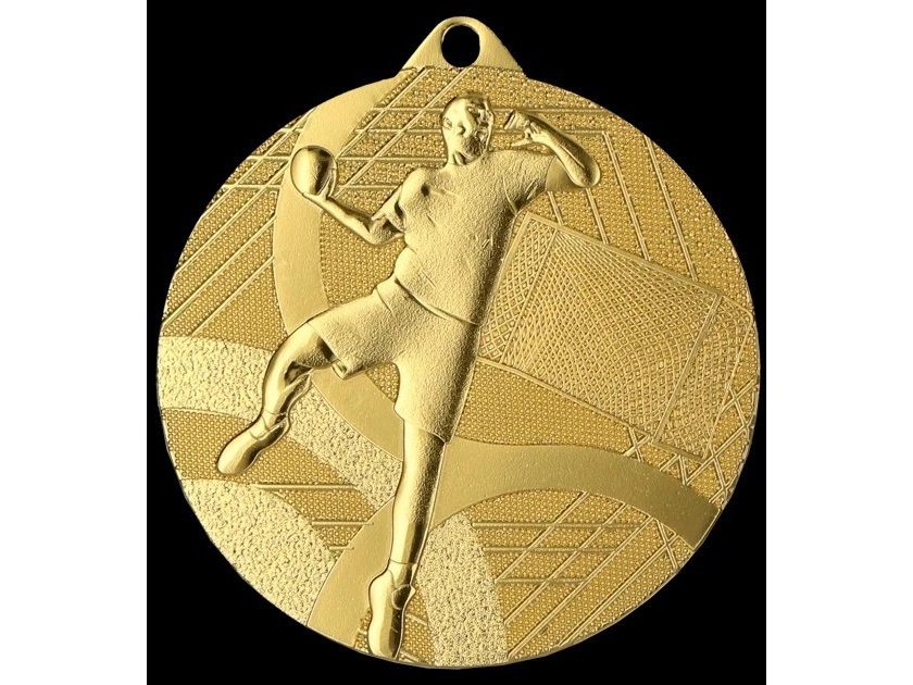 Victoria Sport Medaille Gold-Blau Handball - Stahlmedaille