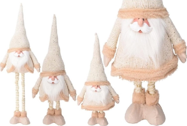 Julepynt dekorativ figur Nisse på teleskopben guld 30x18x100 cm