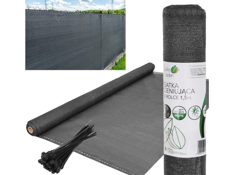 Saska Garden skyggenet 140 g/m² 1,5x25 m mørkegrå