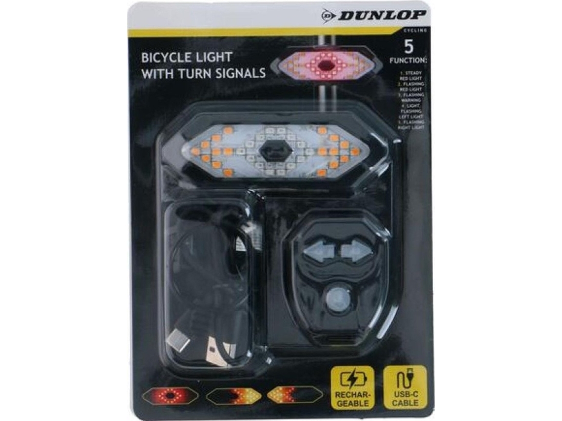 CYKELBAGLYGTE MED LED-INDIKATOR OPLADNING USB DUNLOP