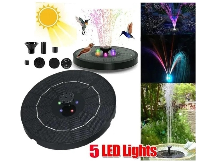 Solar springvandslampe til vandhullet 5 LED, automatisk