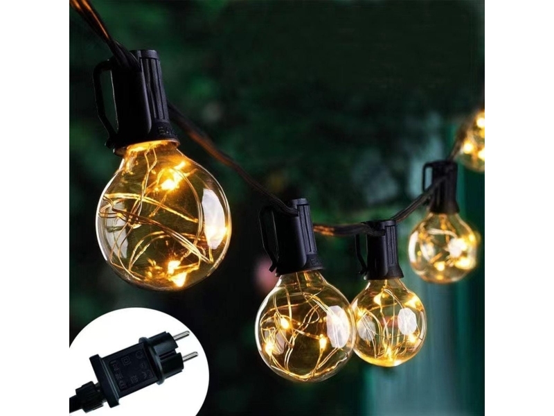 PARTY LIGHT UDENDØRS GUIRLANDE 20 GLØDELAMPER 100LED 5,8 M 230V