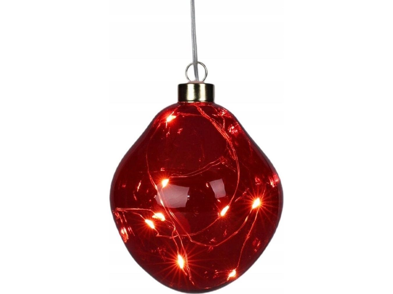 Christmas decoration BOMBKA FORMÓWKA SZKLANA KROPLA LED 10CM RED | N - A | GameStuff