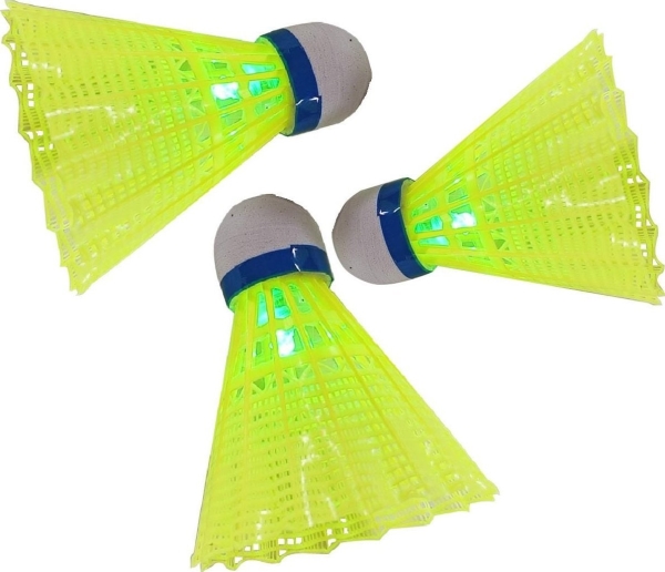 ENERO badmintonfjer i nylon LED 3 stk
