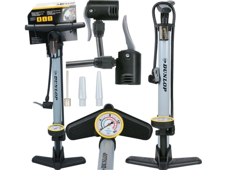 DUNLOP CYKELPUMPE 230Psi (16Bar) MED GRÅT MANOMETER