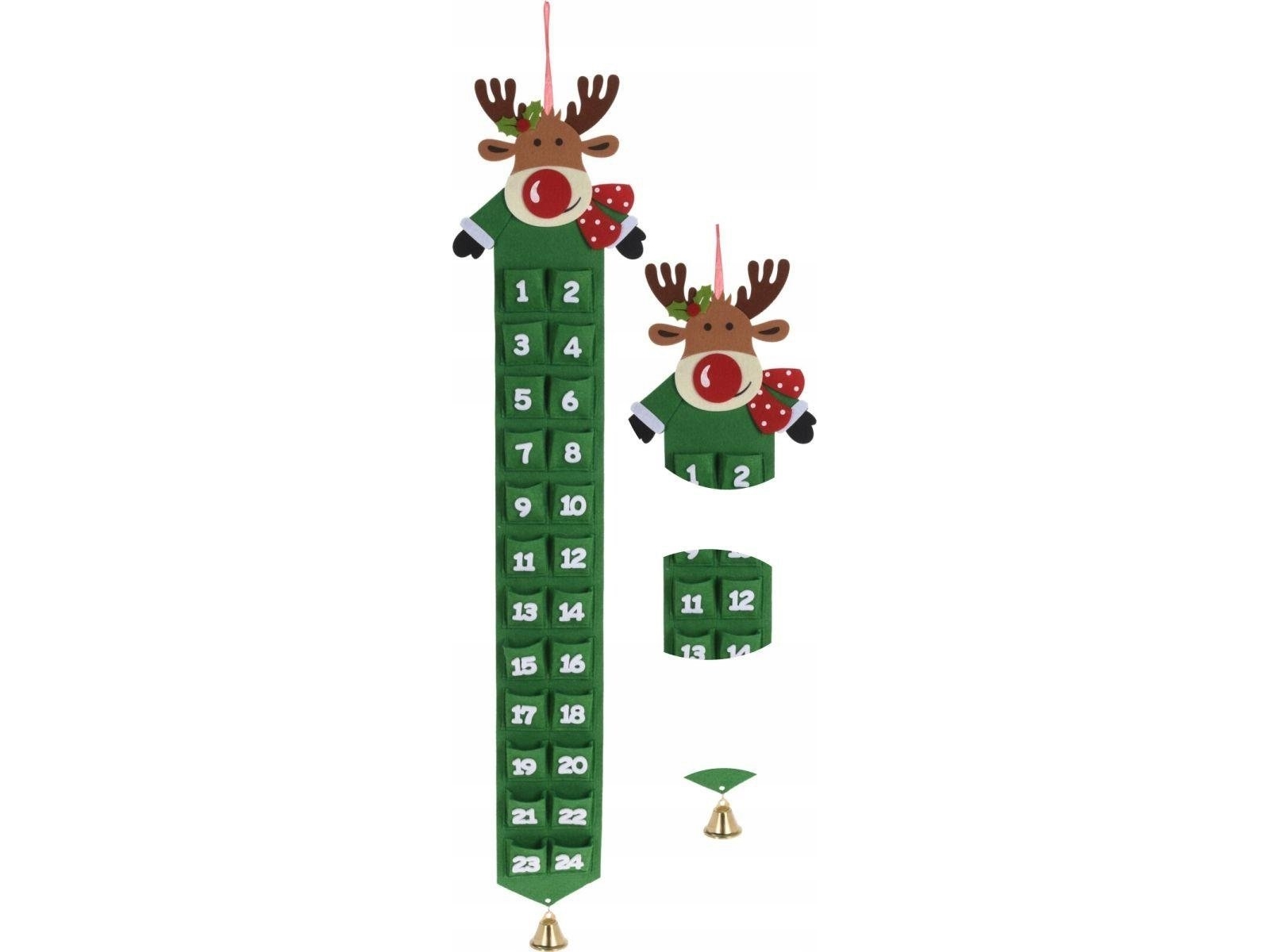 Juldekoration Home Styling Samling ADVENT KALENDER FILCT GREEN RENEE | Julen - Juldekorationer - Dekorationer för jul | GameStuff