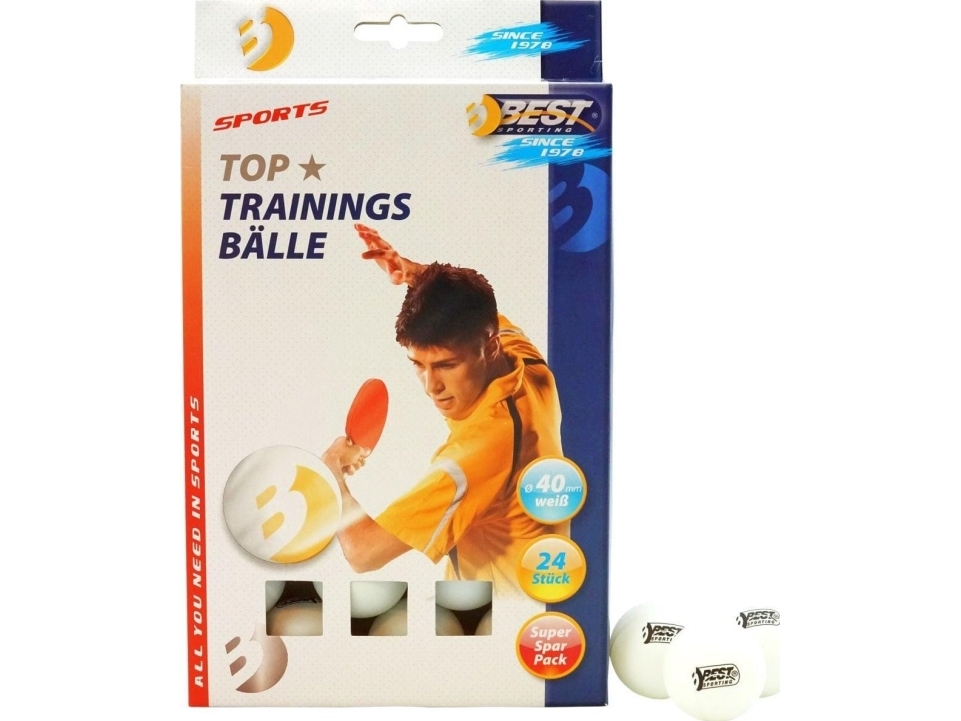 BEST SPORTING TRAINING pöytätennispallot 24 kpl valkoinen