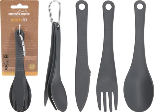 Turist-nödvändigheter 3-i-1 i plast Redcliffs | Utomhus - Camping - Köksredskap | GameStuff