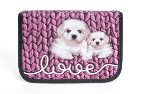 Pencil Case With 2 Flaps Love Pink