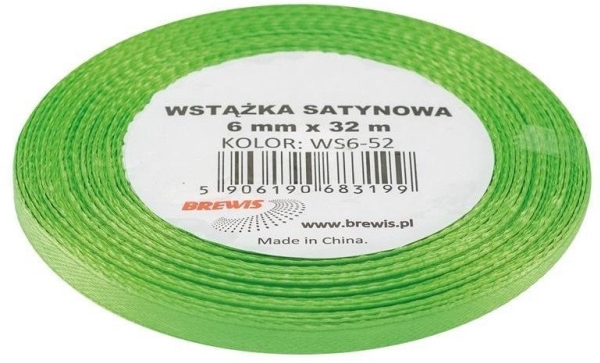 BREWIS satinbånd grøn 6 mm x 32 m