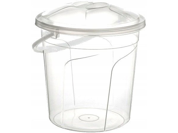 Rund Spand Med Låg 15L Transparent 34X34cm