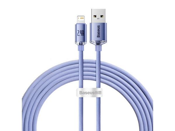 Baseus Crystal Shine, 2 M, Lightning, Usb A, Männlich, Männlich, Violett