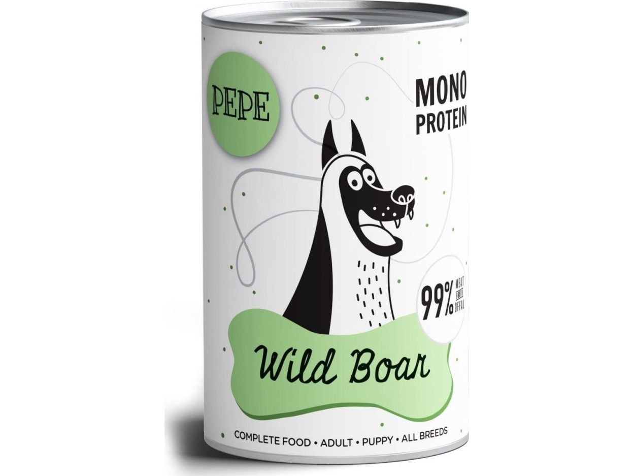 Paka Zwierzaka Vådfoder PEPE MONO PROTEIN Vildsvin (hjortevildt) 400g