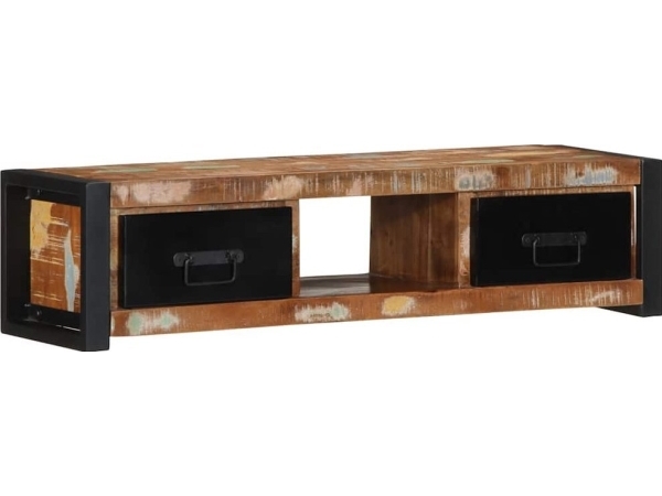 TV-bänk/skåp 100x30x25 cm återvunnet ljus trä | N - A | GameStuff
