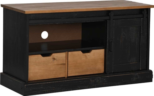 HALDEN RTV-kaappi liukuovilla Musta 110x40x60 cm 110x40x60 cm