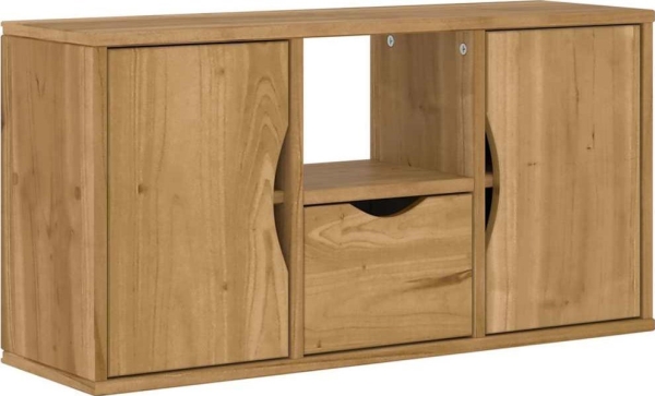 RTV-skåp med låda ODDA 79x24x40 cm massivt furu | Bostäder - Möbler - Skåp & konsolbord | GameStuff