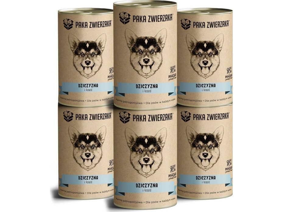 Vådfoder til hund - PAKA ZWIERZAKA vildt og laks, 400 g