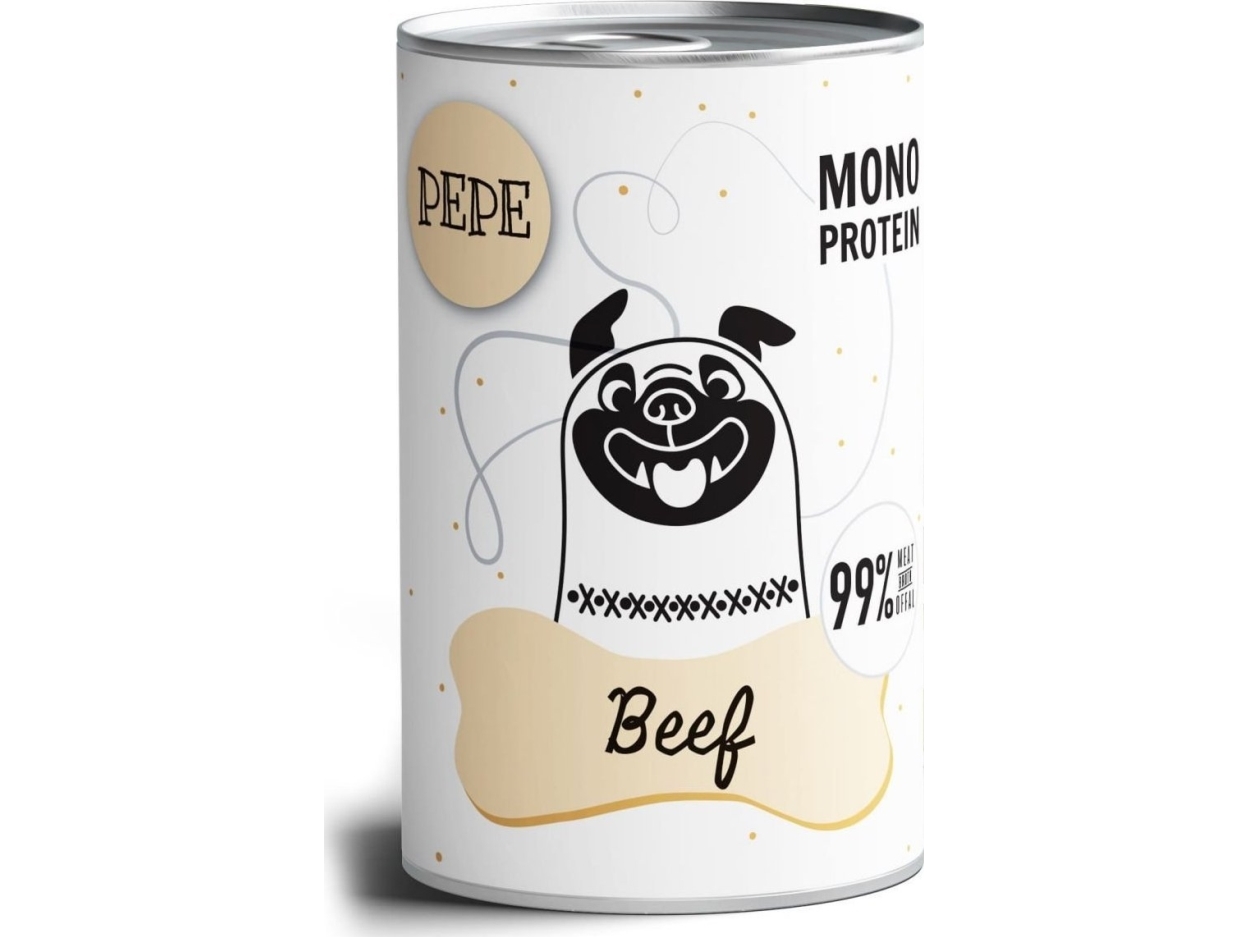 Paka Zwierzaka Vådfoder PEPE MONO PROTEIN Oksekød 400g